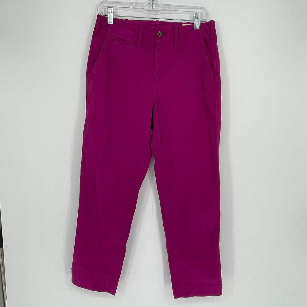 Gap Women's Magenta Pink Stretch High Rise Straight Leg Khaki Chino Pants Size 6